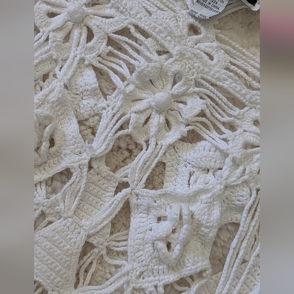 Vintage Crochet And Rosette Sheer Mini Dress/Tunic - Picture 8 of 11